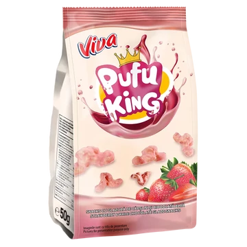 Viva Pufu King epres-fehércsokoládéval bevont kukoricasnack 85 gr