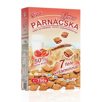 Viva dobozos töltött gabonapárnácskák epres 750 gr