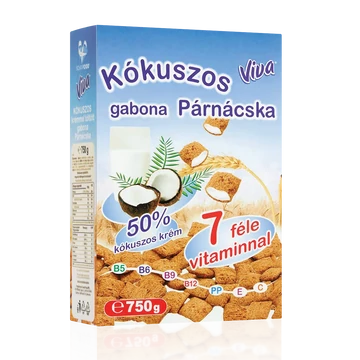 Viva dobozos töltött gabonapárnácskák kókuszos 750 gr