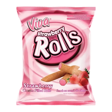 Viva rolls epres ízű krémmel töltött gabonarudacskák 100gr