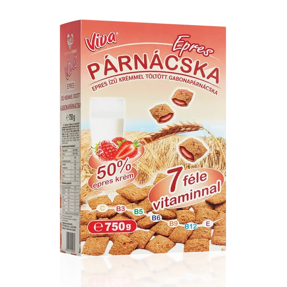 Viva dobozos töltött gabonapárnácskák epres 750 gr
